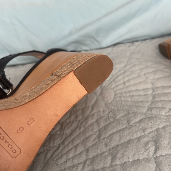 Natural leather coach wedges - Picture 4 of 4